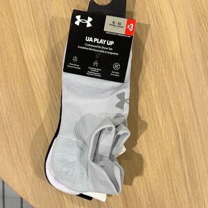 Under Armour 3 pair- Gray, Black & White No-Show Athletic Socks